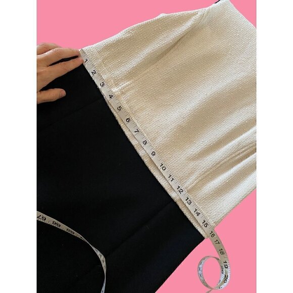 Tory Burch Tweed Wool Sheath Dress size 10 Black Off White Shift - Picture 7 of 14